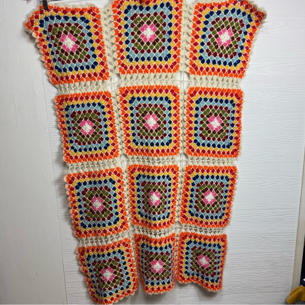 Colorful Granny Square Crochet Blanket - Picture 7 of 9
